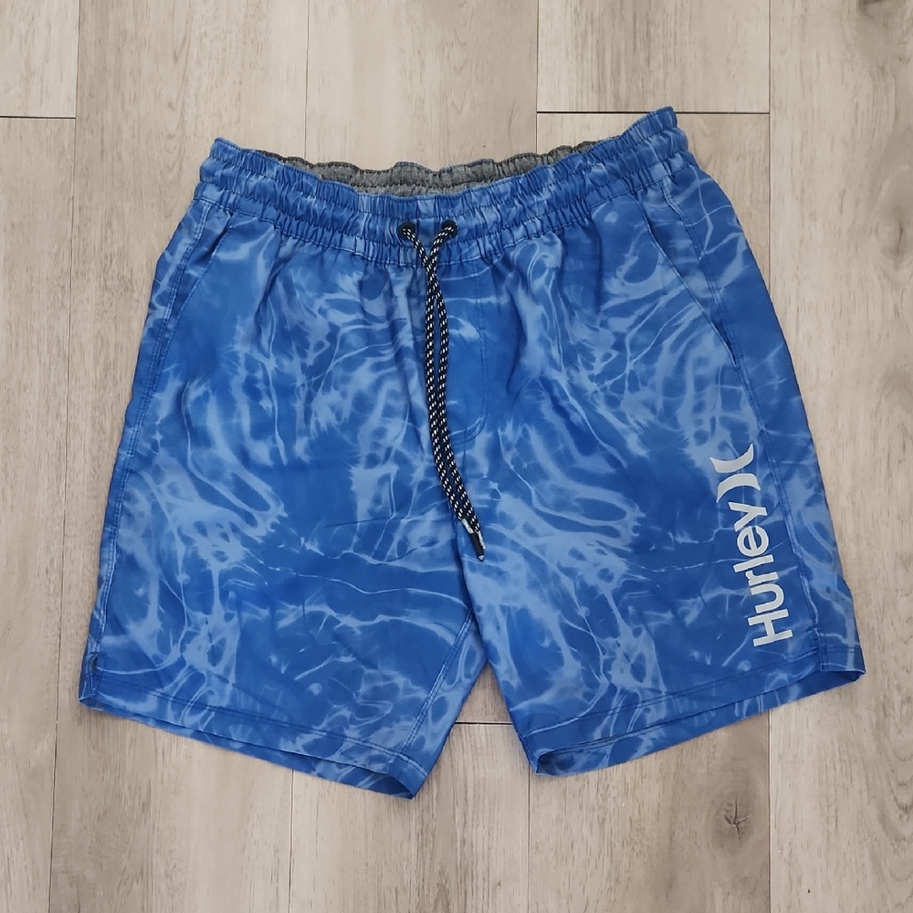 Hurley Ocean Blue Patterned Swim Trunks